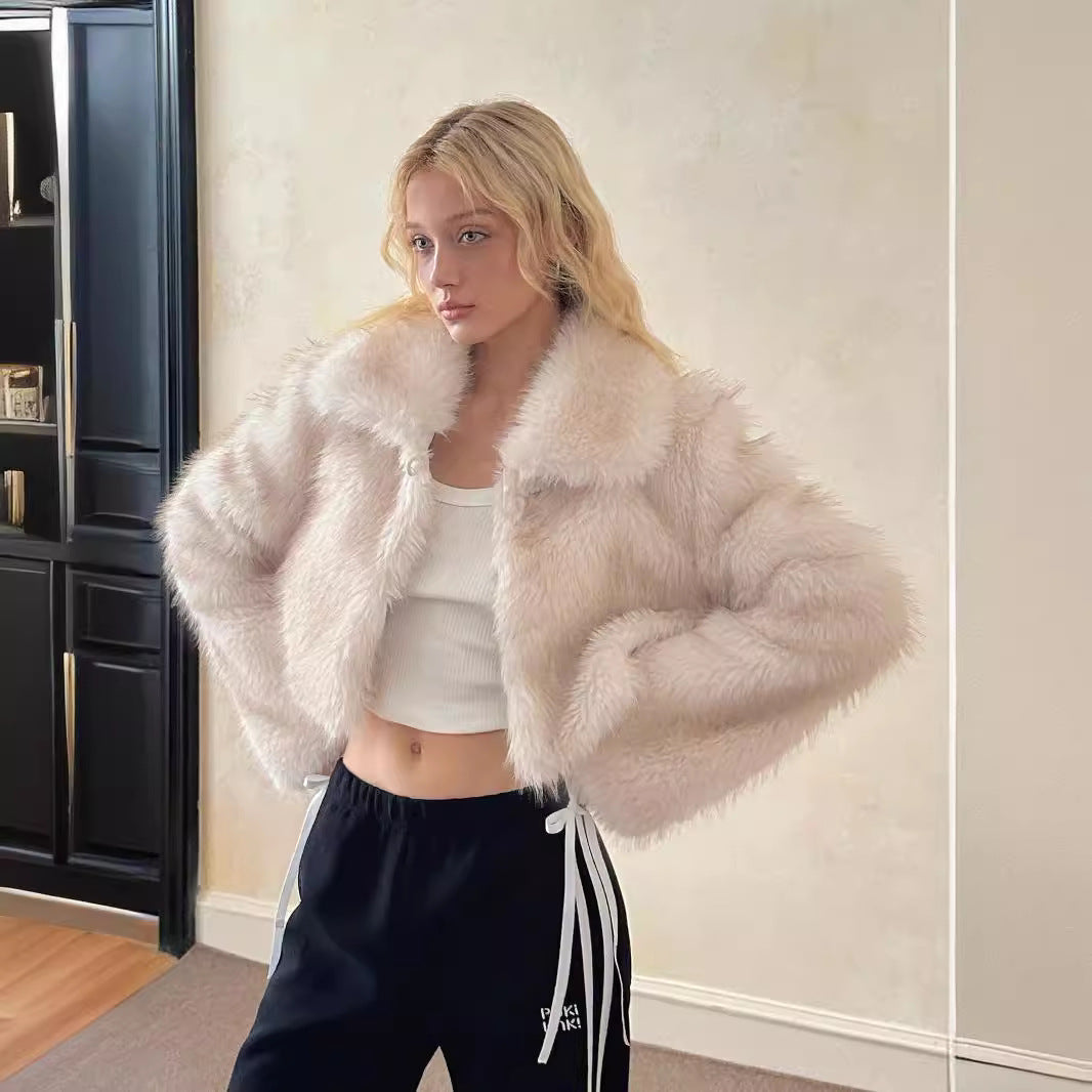 New mink fur coat short, cool and stylish fox fur women's versatile autumn and winter women's clothing eprolo