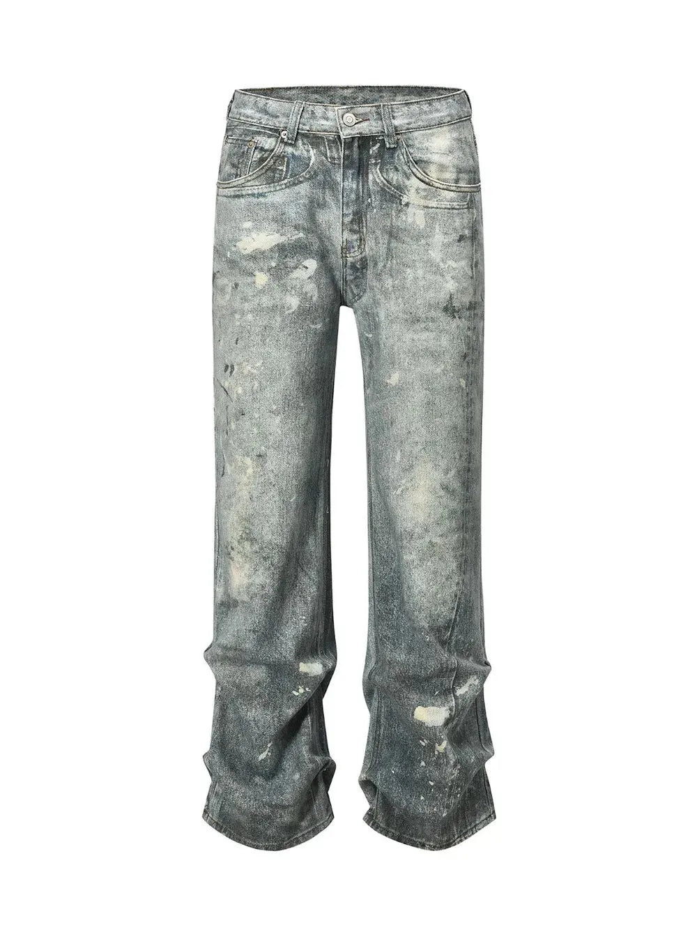 Men’s Washed Printed Straight Jeans – Stylish Casual Denim with a Modern Streetwear Edge eprolo