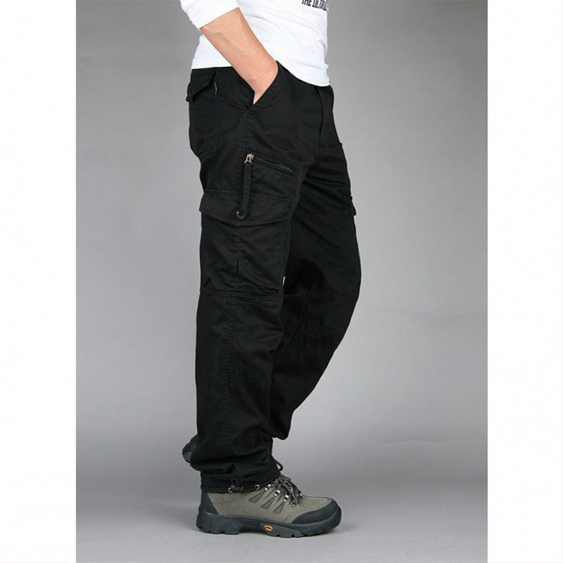 Men’s Cotton Cargo Overalls – Multi-Pocket Straight-Leg Baggy Trousers for Camping & Hiking eprolo