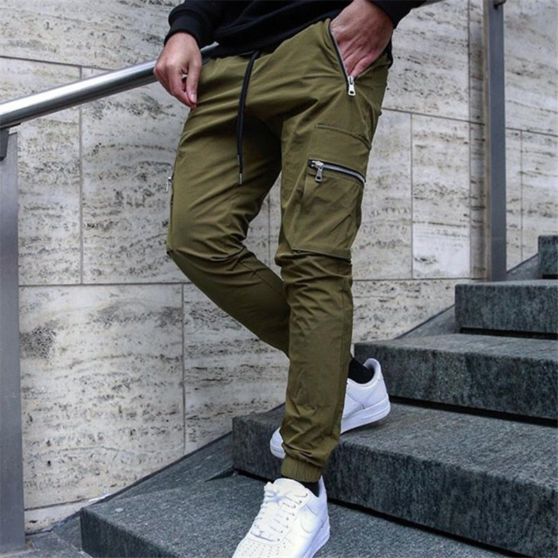 Men’s Slim Fit Jogger Sweatpants – Multi-Pocket Zipper Track Pants for Casual & Workout Wear eprolo