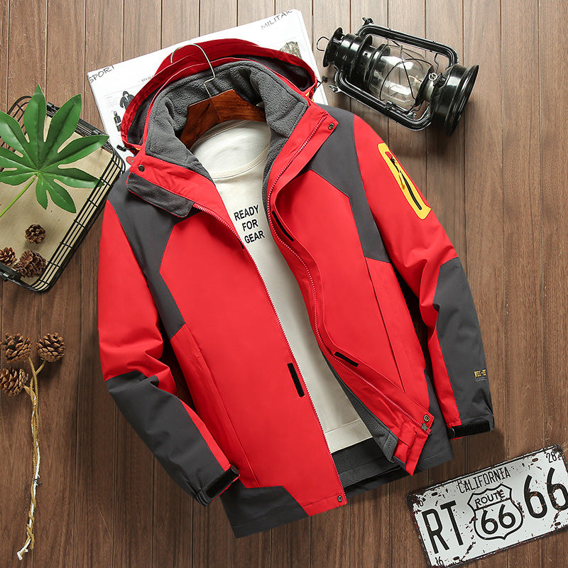 Stormtrooper outdoor three in one detachable autumn and winter fleece warm hiking suit windproof and breathable jacket - FITzzE