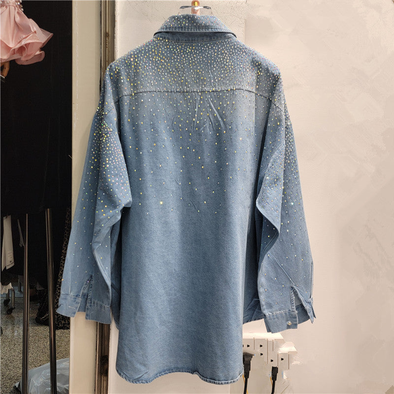 Loose Heavy-Duty Hot Stamping Shirt – Stylish Medium-to-Long Top for a Bold Streetwear Look eprolo