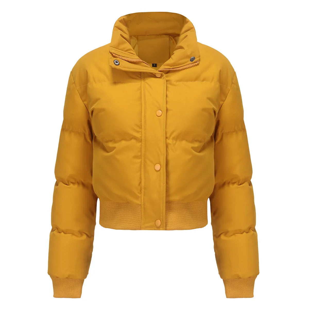 Short Cotton Jacket for Women – Loose, Warm, Long-Sleeve High Neck Casual Outerwear eprolo
