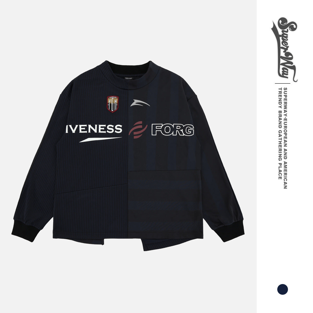 Autumn and Winter Football Jersey Spliced Crew Neck Long Sleeve T-Shirt for Men and Women - FITzzE