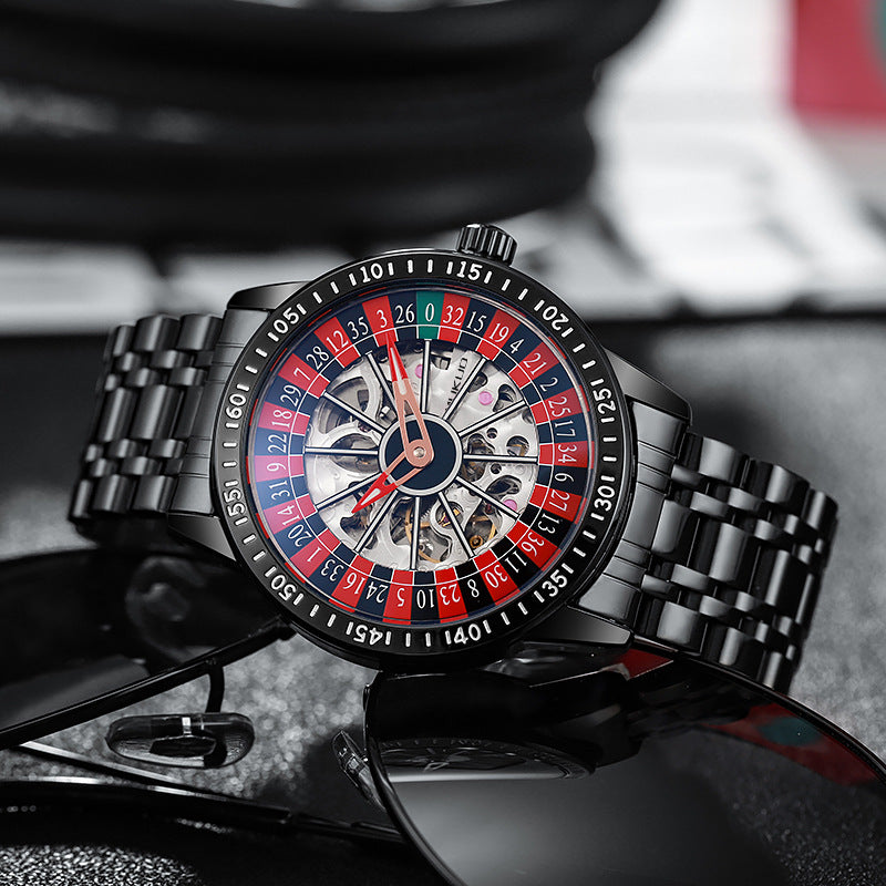 Authentic Export Wooden Wide Gamble Plate Men's Fully Automatic Mechanical Watch Waterproof Luminous Fashion Trendy Wristwatch - FITzzE