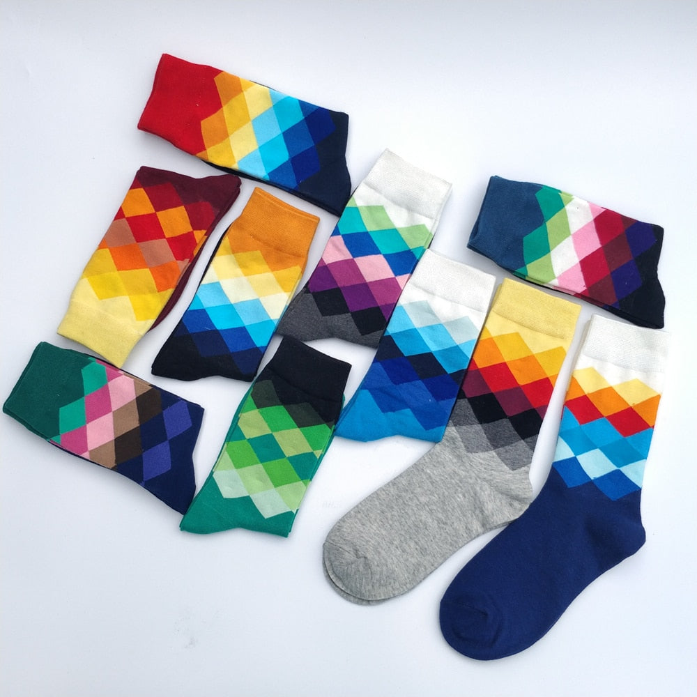 standard increase  casual cotton socks high quality delivery men socks, colorful socks (10 pairs / batch) No Box - FITzzE