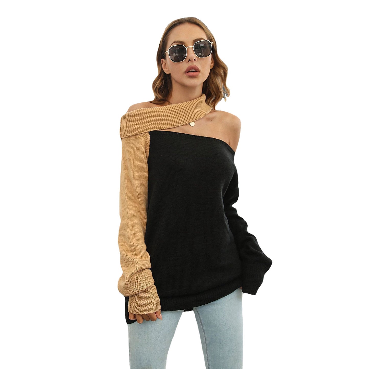 Design Sense Loose Knit Sweater -Stylish Autumn & Winter Long Sleeve Sweater for Women - FITzzE