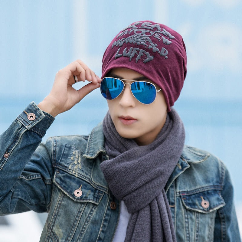 Autumn and Winter Hip Hop Hip Hop Hip Hop Hop Pullover Headcap Haizhu King foam Printed Knit Hat for Men and Women - FITzzE