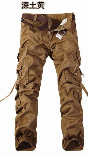 Military Tactical pants men Multi-pocket washed overalls men loose cotton pants male cargo pants for men trousers,size 28-42 - FITzzE