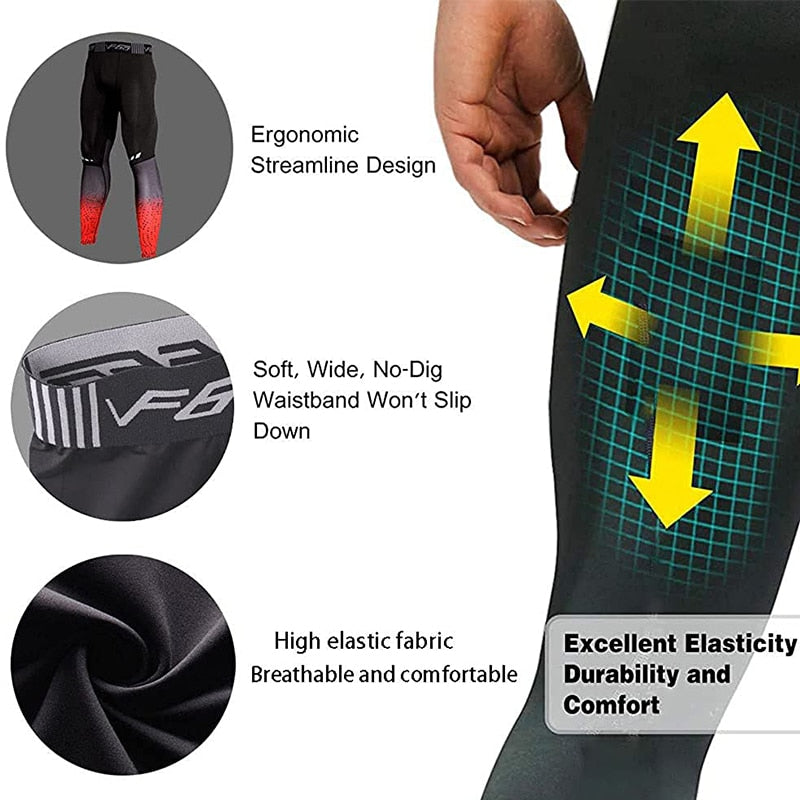 Mens Gym Compression Leggings Sport Training Pants Men Running Tights Trousers Men Sportswear Dry Fit Jogging Pants - FITzzE