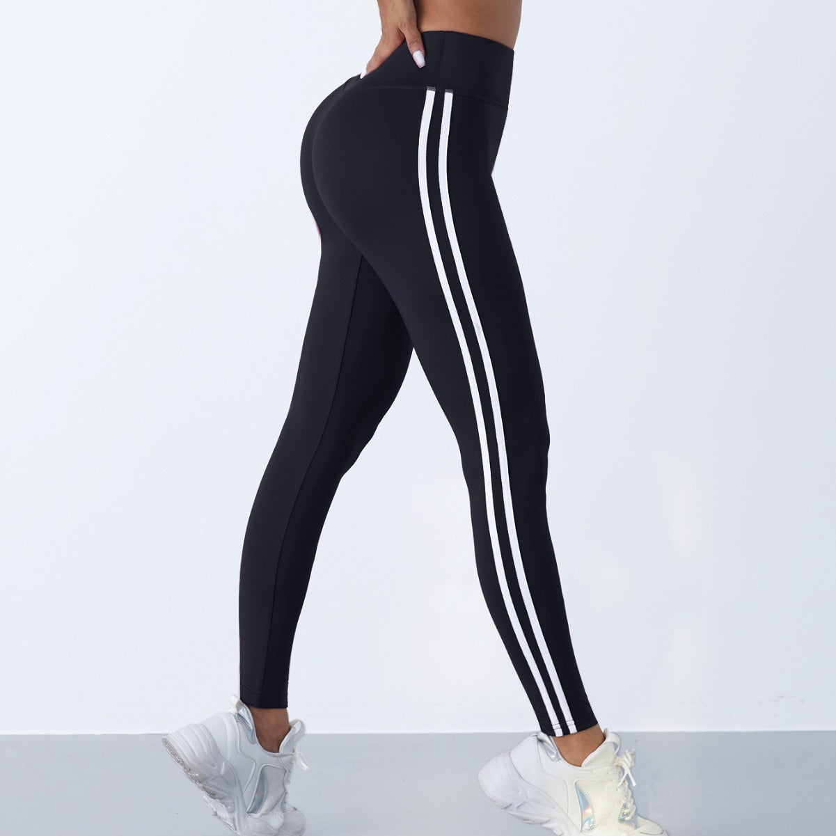 Yoga leggings, women's high waisted and hip lifting, spring and summer slim fit, tight fitting and waist hugging fitness pants for outdoor wear - FITzzE