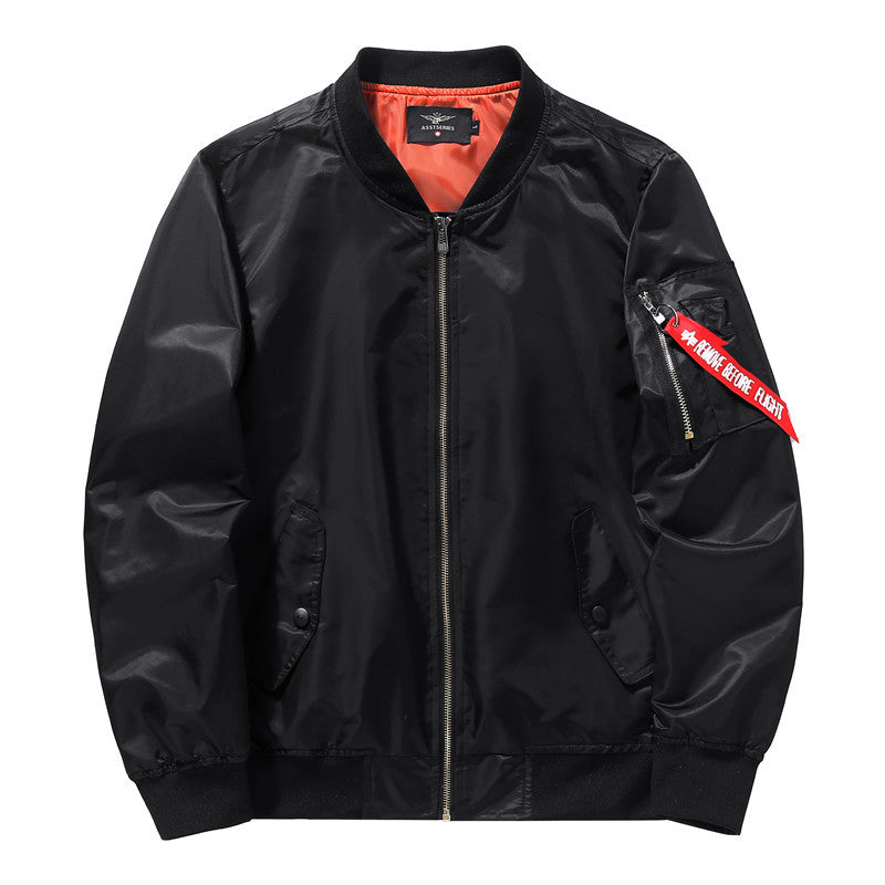 Men's autumn and winter new item plus plus size fat guy sports casual cotton jacket Air Force One MA1 pilot - FITzzE