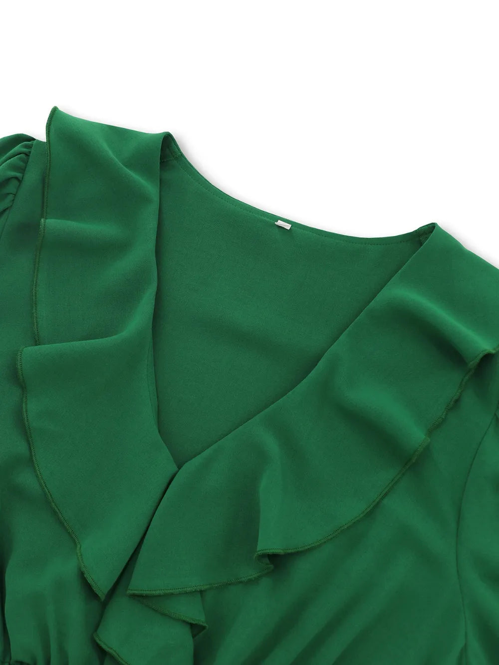 Ruffled V-Neck Flounce Sleeve Dress -Elegant and Feminine Style for Any Occasion - FITzzE