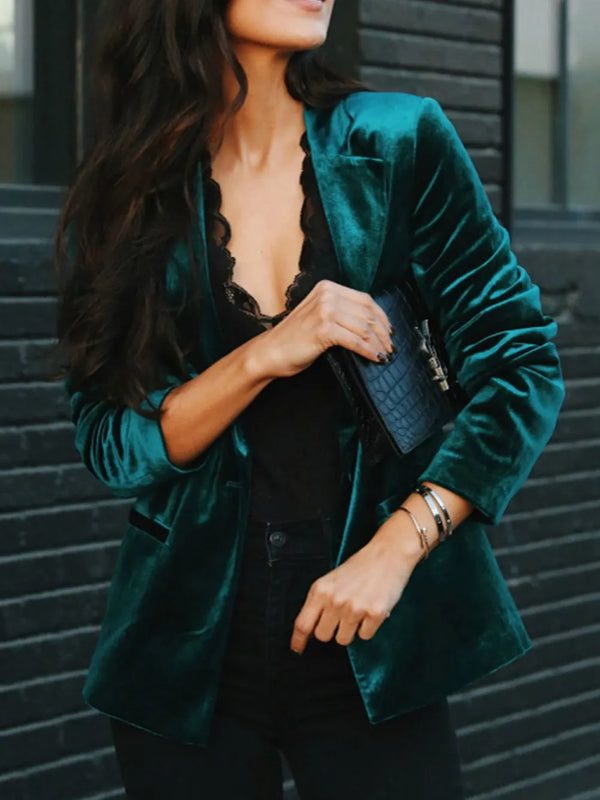 Button Up Lapel Collar Blazer - FITzzE