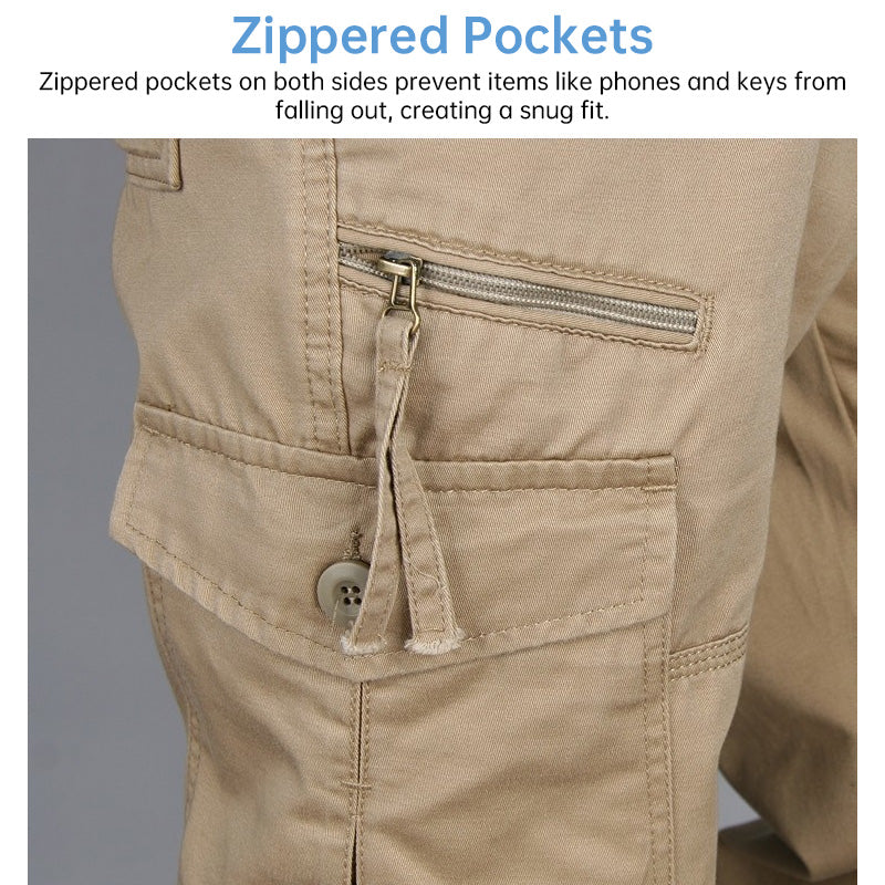 Men’s Cotton Cargo Overalls – Multi-Pocket Straight-Leg Baggy Trousers for Camping & Hiking eprolo