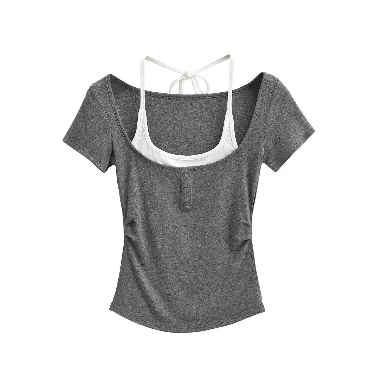 Fake two short sleeved T-shirts for women - FITzzE rghbeu-b4.myshopify.com Fake two short sleeved T-shirts for women