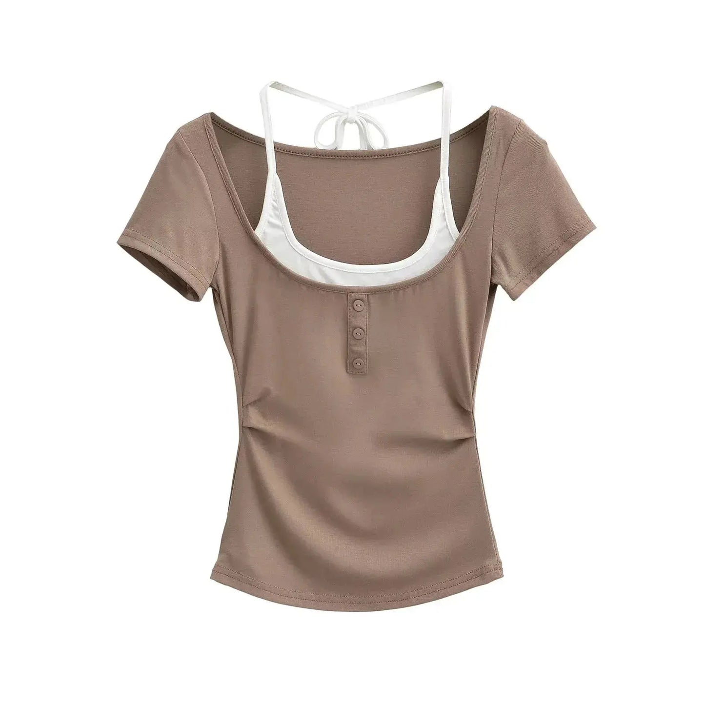 Fake two short sleeved T-shirts for women - FITzzE rghbeu-b4.myshopify.com Fake two short sleeved T-shirts for women