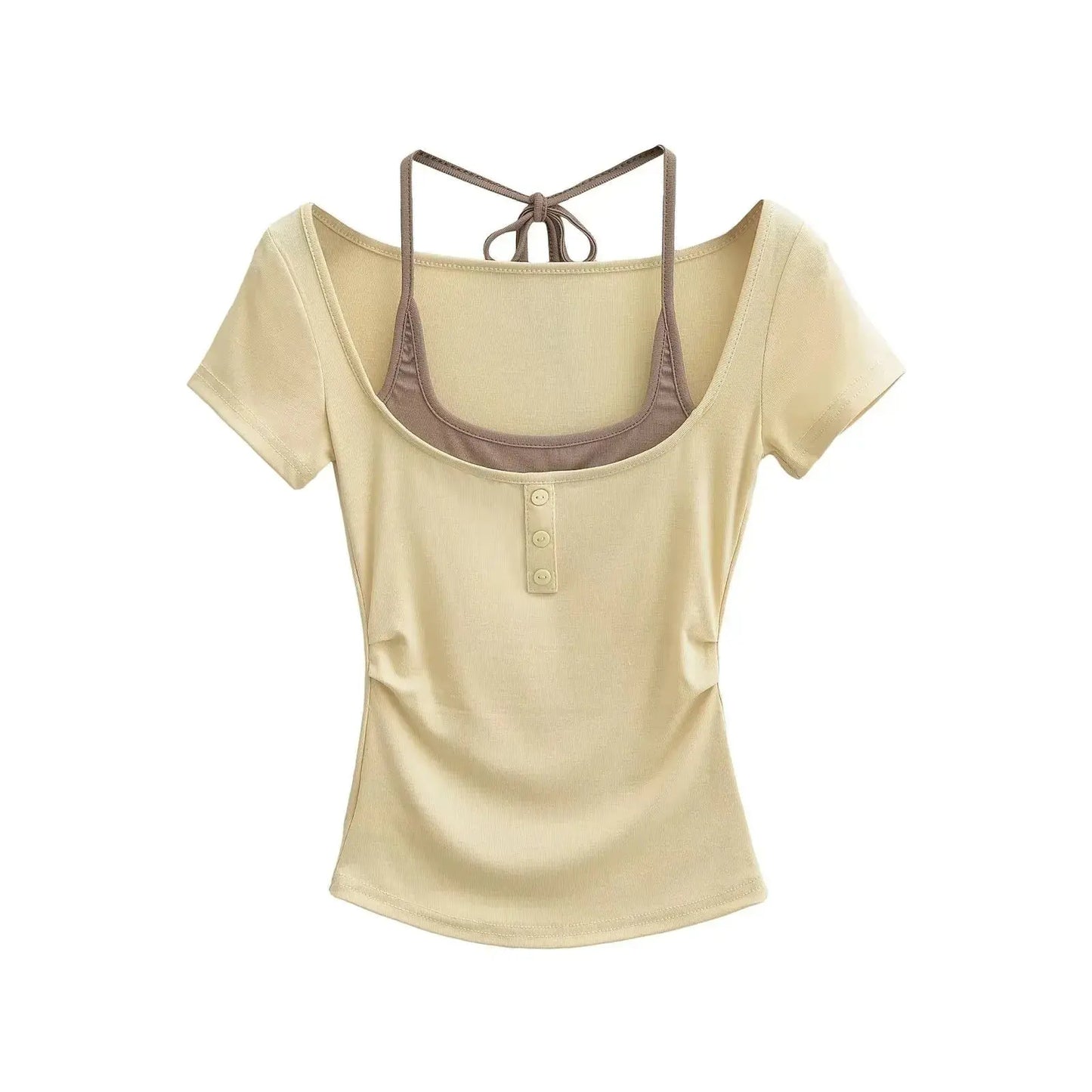 Fake two short sleeved T-shirts for women - FITzzE rghbeu-b4.myshopify.com Fake two short sleeved T-shirts for women