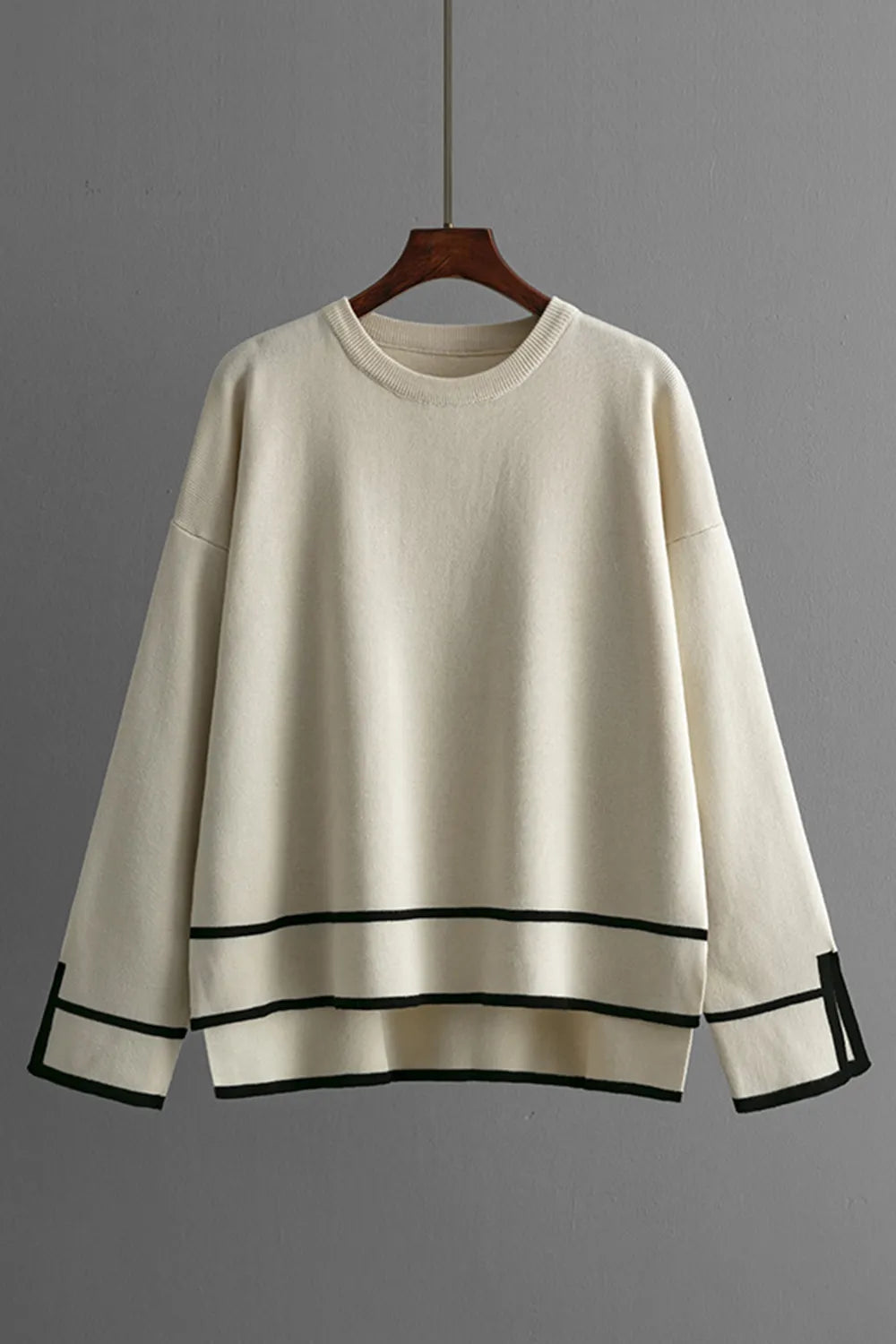 High-Low Round Neck Top and Pants Sweater Set - FITzzE rghbeu-b4.myshopify.com High-Low Round Neck Top and Pants Sweater Set
