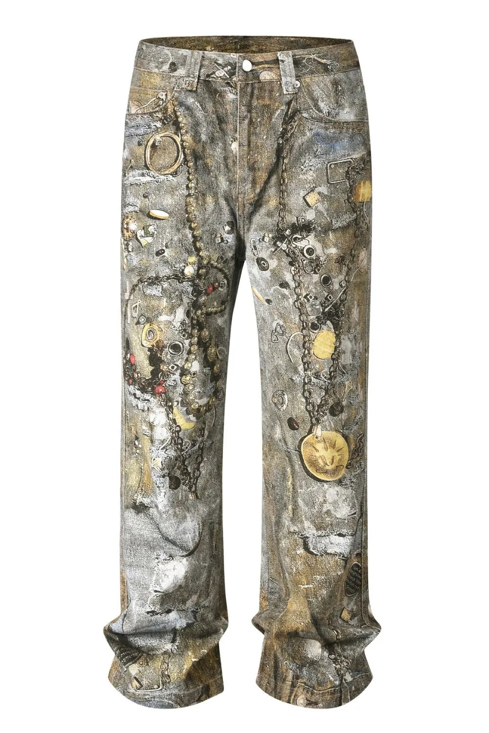 Men's Wide Straight Printed Jeans with Pockets - FITzzE rghbeu-b4.myshopify.com Men's Wide Straight Printed Jeans with Pockets