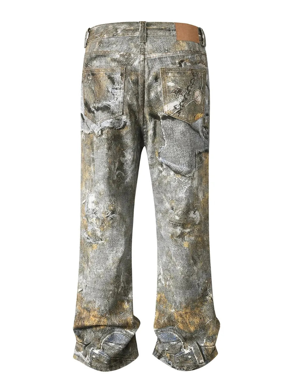 Men's Wide Straight Printed Jeans with Pockets - FITzzE rghbeu-b4.myshopify.com Men's Wide Straight Printed Jeans with Pockets