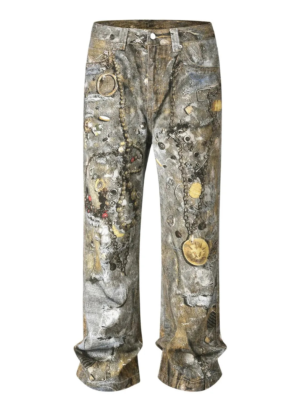 Men's Wide Straight Printed Jeans with Pockets - FITzzE rghbeu-b4.myshopify.com Men's Wide Straight Printed Jeans with Pockets