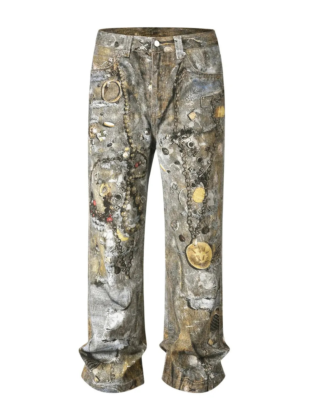 Men's Wide Straight Printed Jeans with Pockets - FITzzE rghbeu-b4.myshopify.com Men's Wide Straight Printed Jeans with Pockets