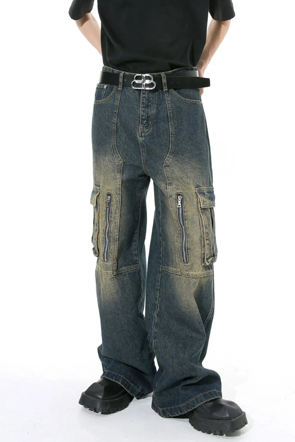 Mid Rise Jeans with Cargo Pockets - FITzzE rghbeu-b4.myshopify.com Mid Rise Jeans with Cargo Pockets