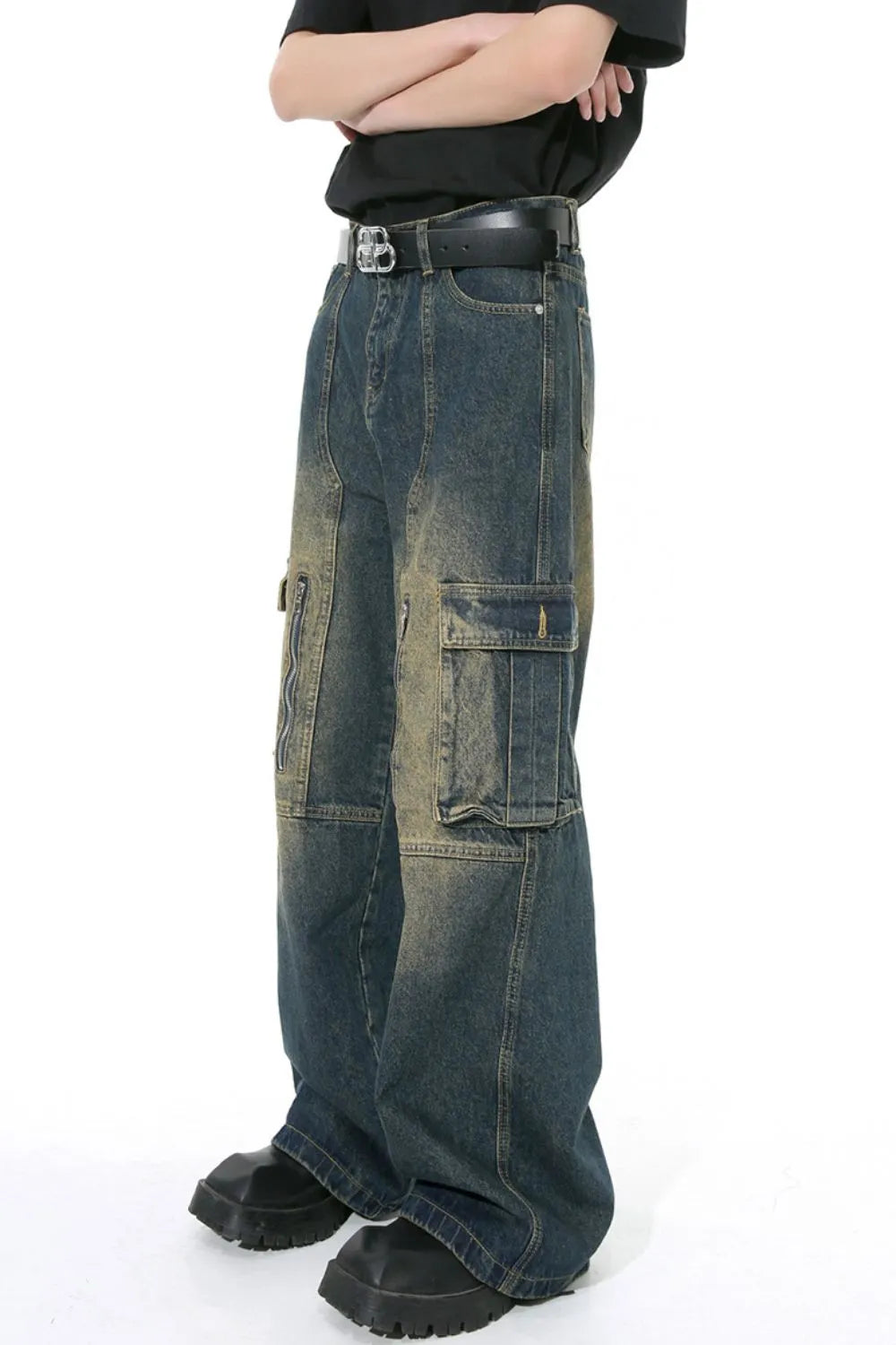 Mid Rise Jeans with Cargo Pockets - FITzzE rghbeu-b4.myshopify.com Mid Rise Jeans with Cargo Pockets