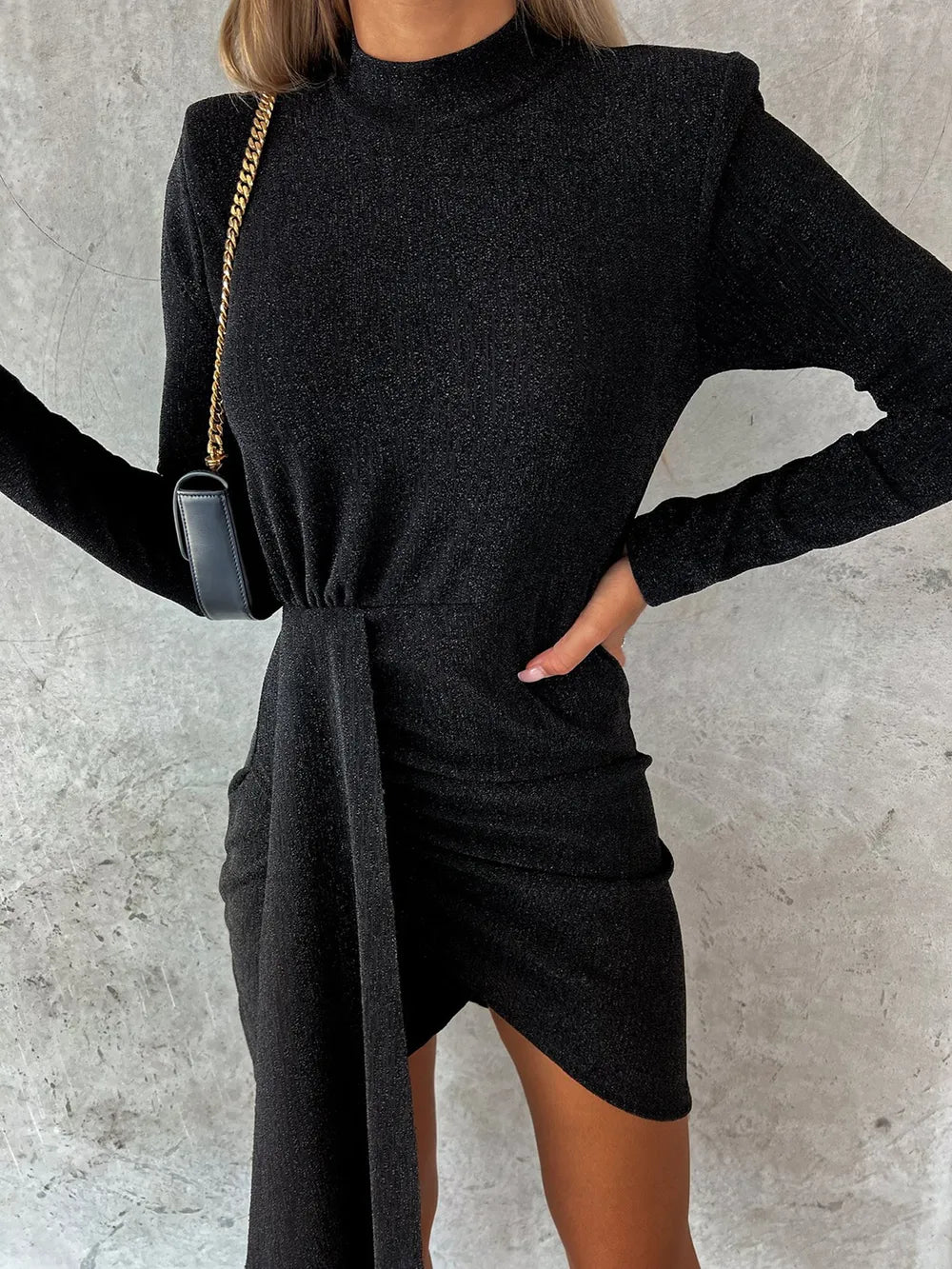 New hot stamping fashionable long sleeved dress casual party high neck dress - FITzzE rghbeu-b4.myshopify.com New hot stamping fashionable long sleeved dress casual party high neck dress