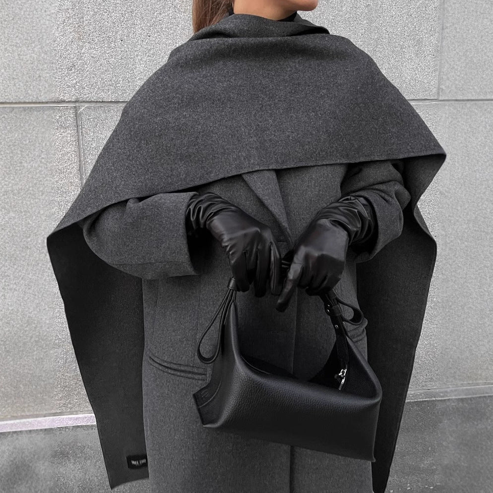Scarf colla coat cloak long vintage coat gray fashion jacket - FITzzE rghbeu-b4.myshopify.com Scarf colla coat cloak long vintage coat gray fashion jacket