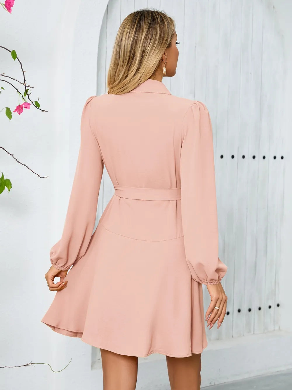 Surplice Tie Waist Long Sleeve Mini Dress | Fitzze eprolo rghbeu-b4.myshopify.com Surplice Tie Waist Long Sleeve Mini Dress | Fitzze