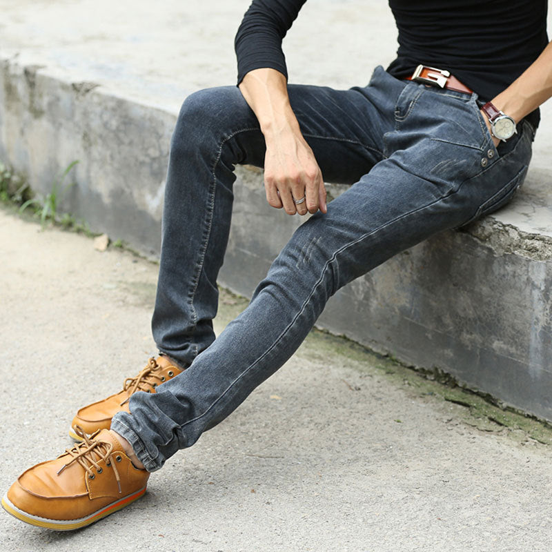 Vintage Men Slim Fit Jeans High Quality Trousers Designer Business - FITzzE rghbeu-b4.myshopify.com Vintage Men Slim Fit Jeans High Quality Trousers Designer Business