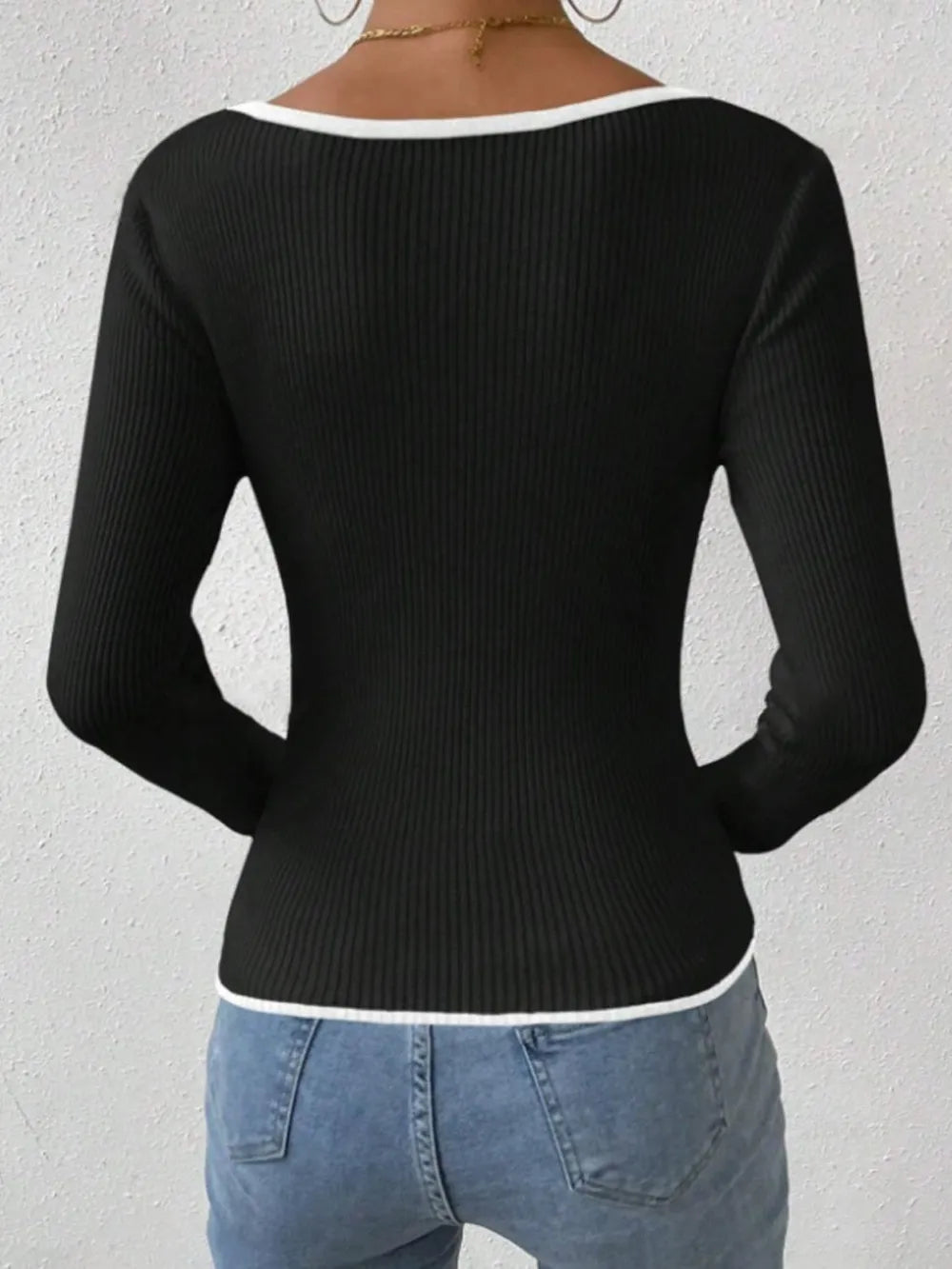 Women's Vertical Pattern Pit Strip Slim Knitted Top - FITzzE rghbeu-b4.myshopify.com Women's Vertical Pattern Pit Strip Slim Knitted Top
