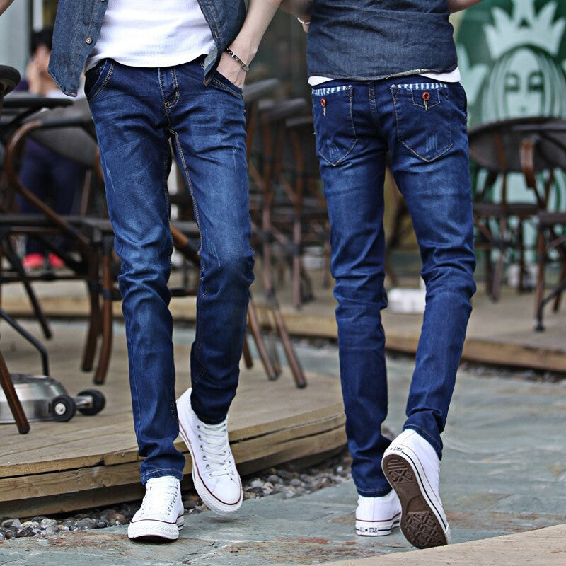 Men's Harem Jeans Fashion Men Washed Feet Shinny Denim Pants Hip Hop Sportswear Elastic Waist Pants - FITzzE