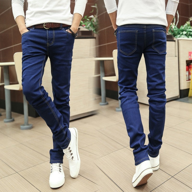 Men's Harem Jeans Fashion Men Washed Feet Shinny Denim Pants Hip Hop Sportswear Elastic Waist Pants - FITzzE