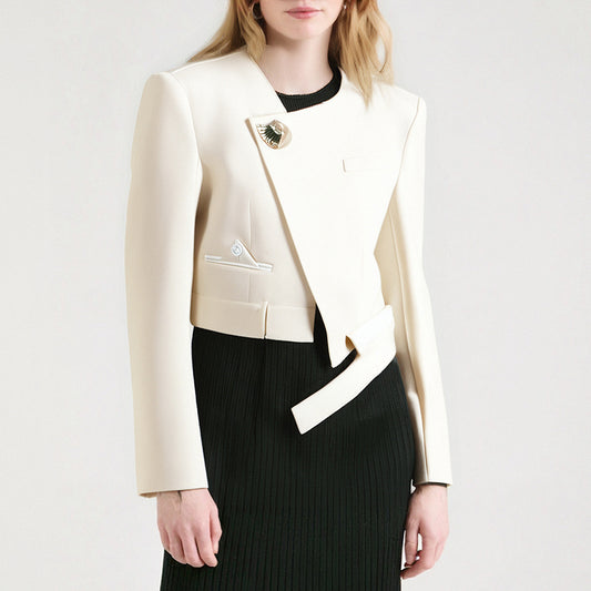 Solid-color suit with pockets patchwork and an irregular design showing a high-end look - FITzzE