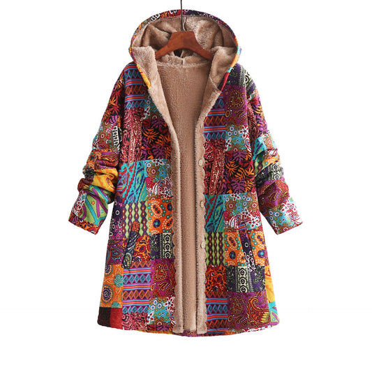 Fashionable Printed Fleece Hoodie Sweatshirt for Women | Fitzze eprolo