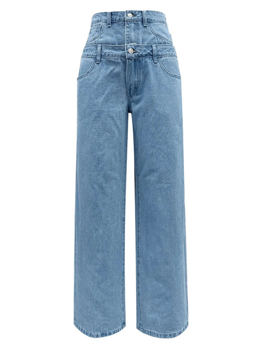 Autumn & Winter Double Waisted Wide Leg Pants – Elegant High-Waist Straight Trousers for Women - FITzzE