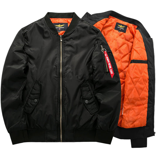 Men's autumn and winter new item plus plus size fat guy sports casual cotton jacket Air Force One MA1 pilot - FITzzE