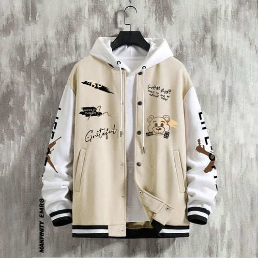 Men's baseball jacket, spring and autumn trendy brand American high street hooligan handsome youth men's loose casual jacket for men - FITzzE