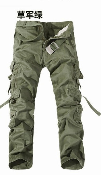Military Tactical pants men Multi-pocket washed overalls men loose cotton pants male cargo pants for men trousers,size 28-42 - FITzzE