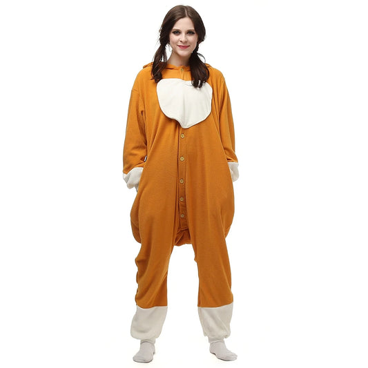 Adult Women Men Welsh Corgi Onesie Winter Warm Cute Dog Pajamas Cartoon Animal Halloween Cosplay Costumes Unisex Top - FITzzE