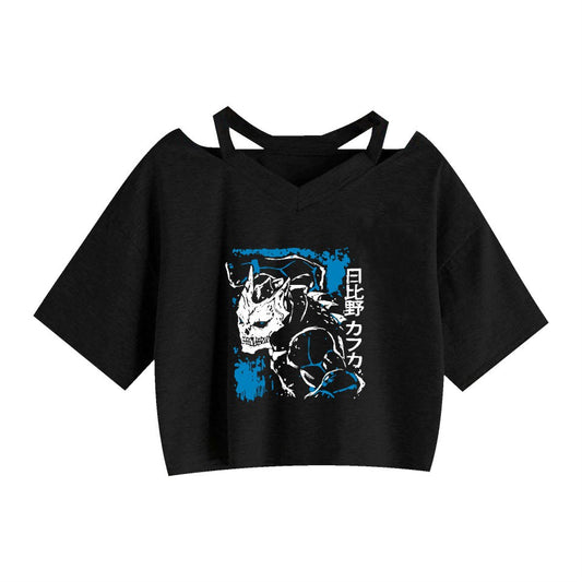 Anime Monster No.8 Printed Women's Strapless Crop Top Hoodie - FITzzE rghbeu-b4.myshopify.com Anime Monster No.8 Printed Women's Strapless Crop Top Hoodie