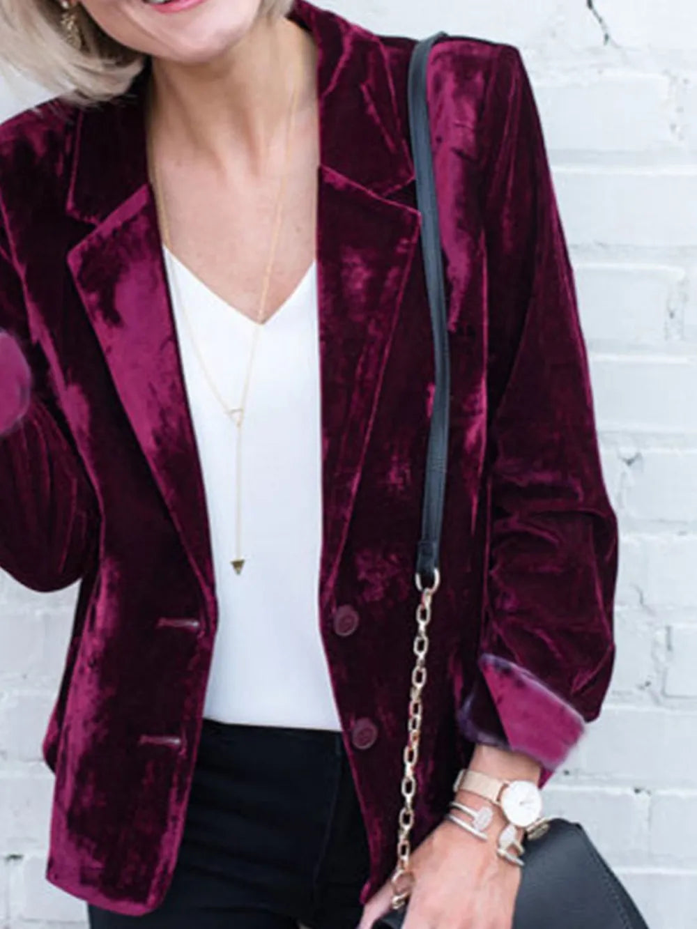 Button Up Lapel Collar Blazer - FITzzE rghbeu-b4.myshopify.com Button Up Lapel Collar Blazer