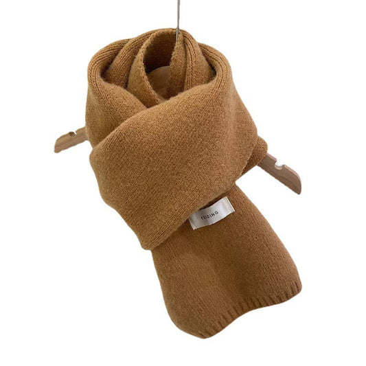 New Korean Winter Instagram Style Solid Color Knitted Warmth Versatile Student Winter Scarf for Men - FITzzE