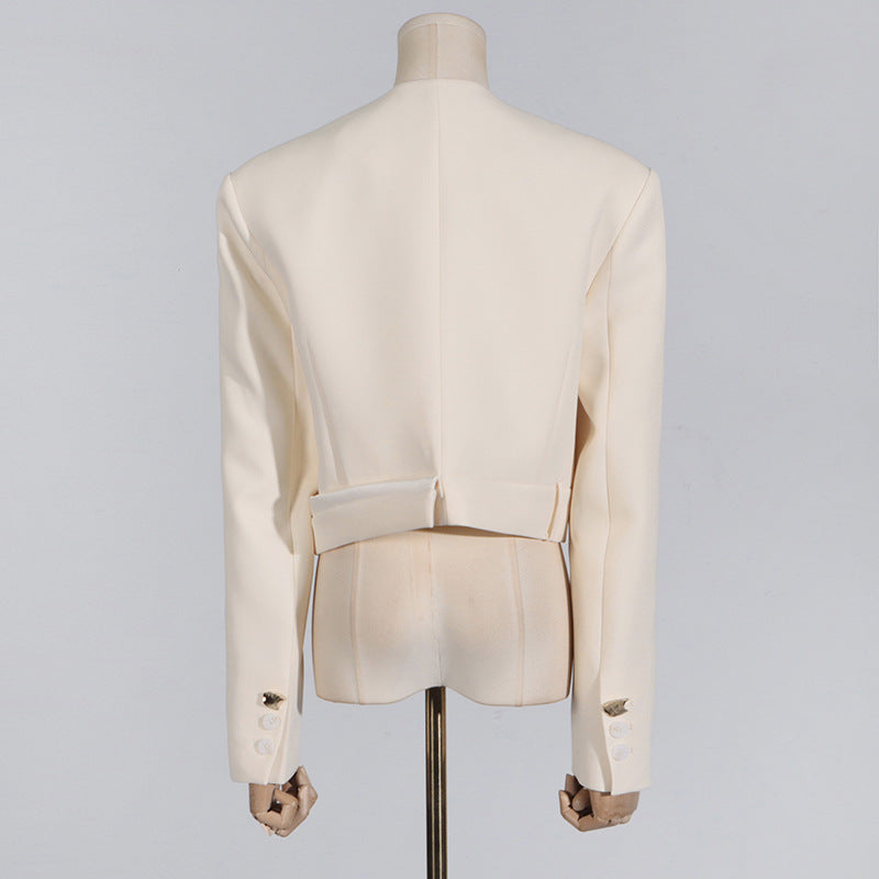 Solid-color suit with pockets patchwork and an irregular design showing a high-end look - FITzzE