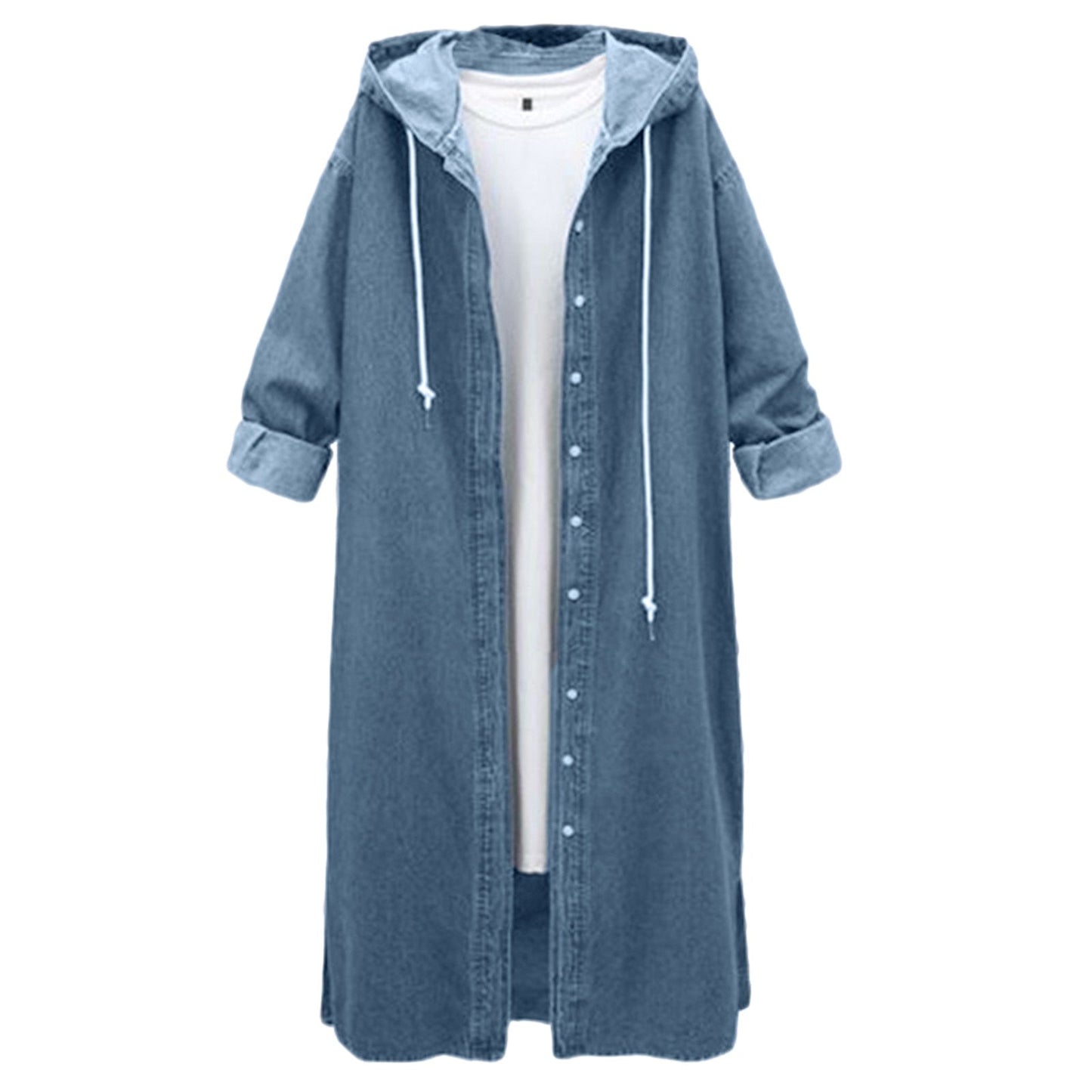 Hooded Outwear Denim Coat For Women Winter Clothes Women Long Overcoat Jacket Coat Jean Sleeve Women's Blouse Veste Femme eprolo