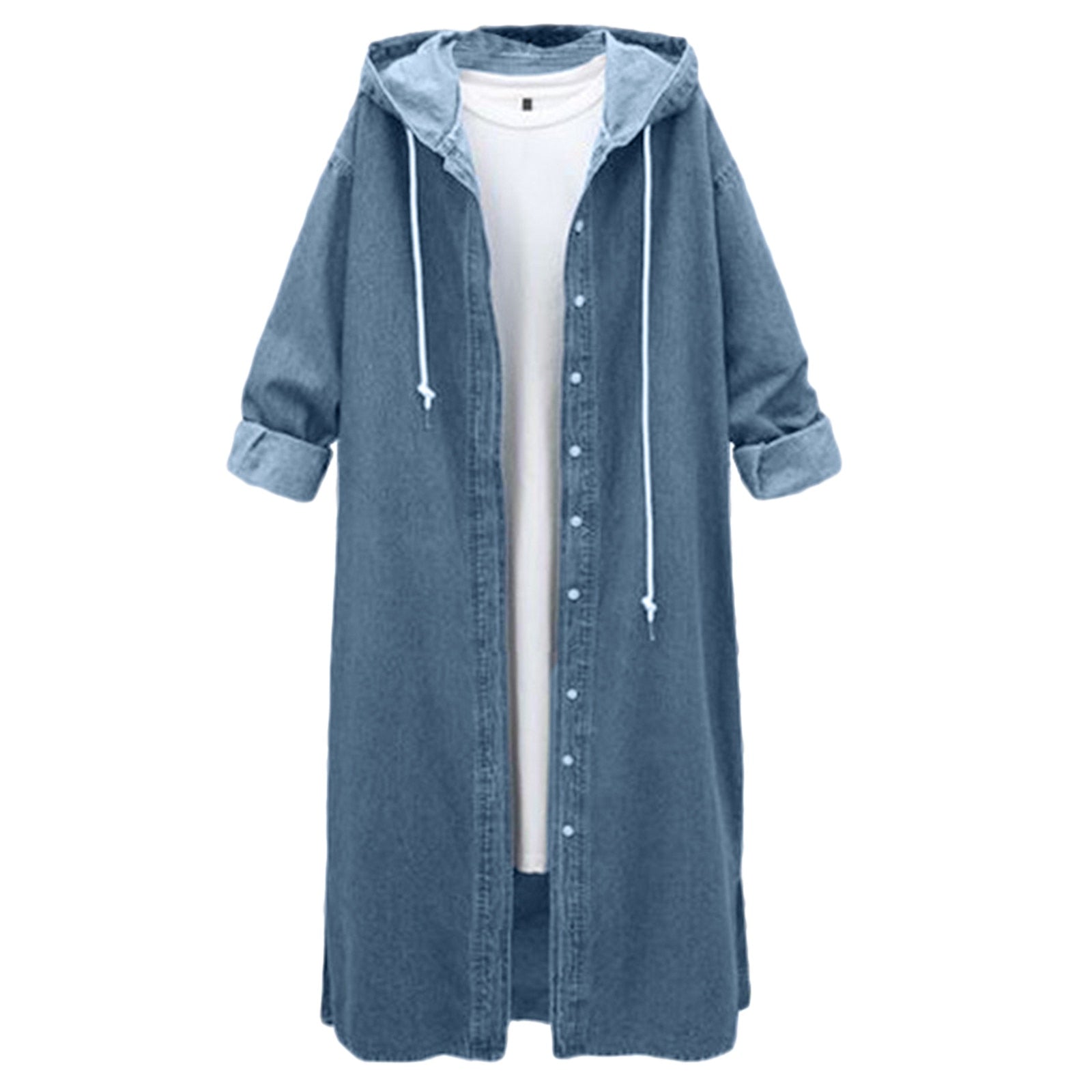 Hooded Outwear Denim Coat For Women Winter Clothes Women Long Overcoat Jacket Coat Jean Sleeve Women's Blouse Veste Femme eprolo