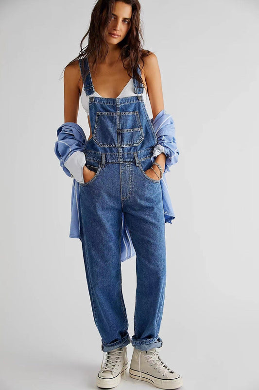 Women's Loose Fitting Denim Strap Pants | Streetwear Style | Fitzze eprolo
